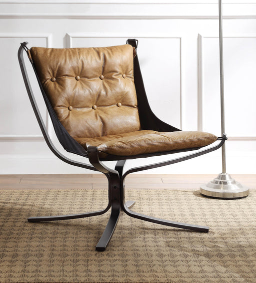 Carney Coffee Top Grain Leather Accent Chair - Tony’s Furniture Store & Linen (GA) - Multi Location
