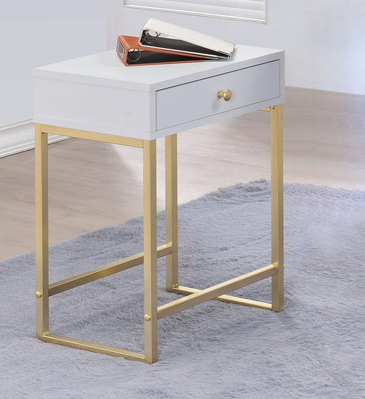 Coleen White & Brass Side Table - Tony’s Furniture Store & Linen (GA) - Multi Location