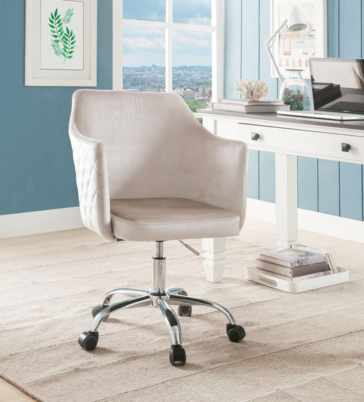 Cosgair Champagne Velvet & Chrome Office Chair - Tony’s Furniture Store & Linen (GA) - Multi Location