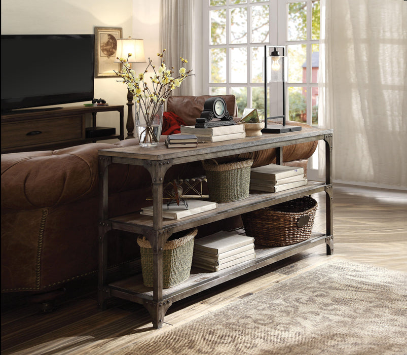 Gorden Weathered Oak & Antique Silver Console Table - Tony’s Furniture Store & Linen (GA) - Multi Location