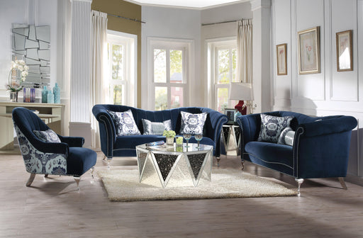 Jaborosa Blue Velvet Sofa w/3 Pillows - Tony’s Furniture Store & Linen (GA) - Multi Location