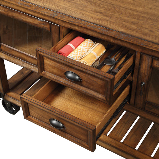 Kadri Distressed Chestnut Kitchen Cart - Tony’s Furniture Store & Linen (GA) - Multi Location