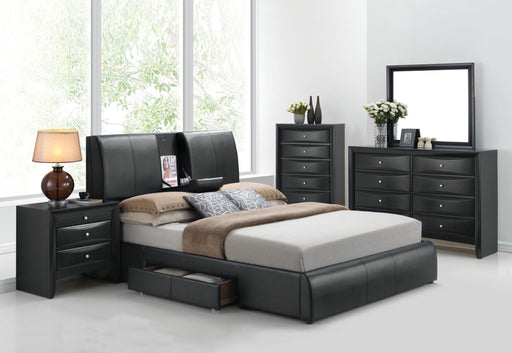 Kofi Black PU Eastern King Bed - Tony’s Furniture Store & Linen (GA) - Multi Location