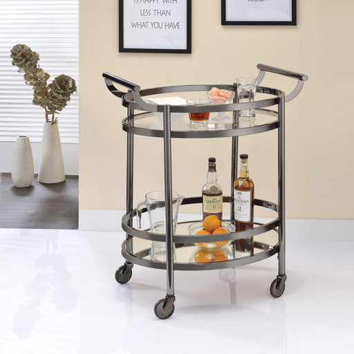Lakelyn Black Nickel & Clear Glass Serving Cart - Tony’s Furniture Store & Linen (GA) - Multi Location