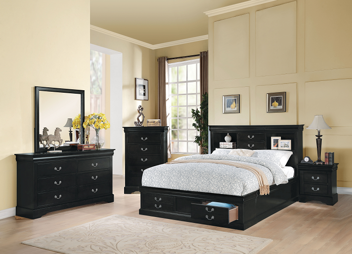 Louis Philippe III Black Queen Bed - Tony’s Furniture Store & Linen (GA) - Multi Location