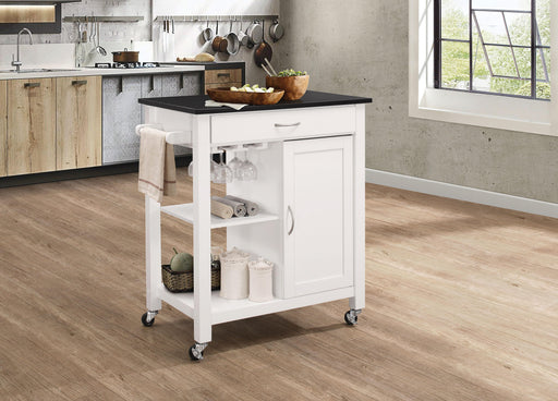 Ottawa Black & White Kitchen Cart - Tony’s Furniture Store & Linen (GA) - Multi Location