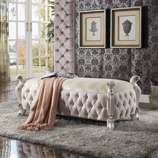 Picardy Fabric & Antique Pearl Bench - Tony’s Furniture Store & Linen (GA) - Multi Location