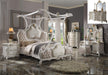Picardy Fabric & Antique Pearl Eastern King Bed (Canopy) - Tony’s Furniture Store & Linen (GA) - Multi Location