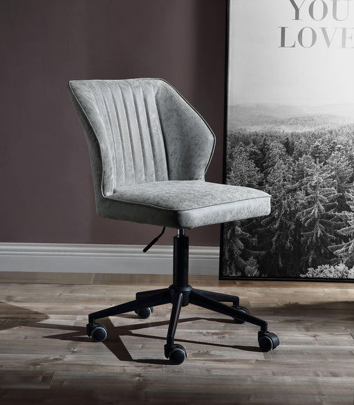 Pakuna Vintage Gray PU & Black Office Chair - Tony’s Furniture Store & Linen (GA) - Multi Location
