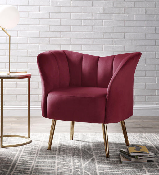 Reese Burgundy Velvet & Gold Accent Chair - Tony’s Furniture Store & Linen (GA) - Multi Location