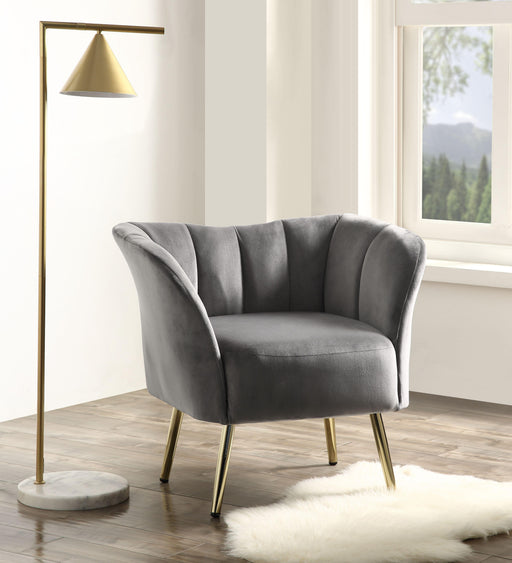 Reese Gray Velvet & Gold Accent Chair - Tony’s Furniture Store & Linen (GA) - Multi Location