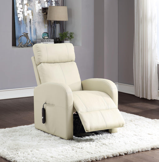 Ricardo Beige PU Recliner w/Power Lift - Tony’s Furniture Store & Linen (GA) - Multi Location