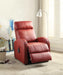 Ricardo Red PU Recliner w/Power Lift - Tony’s Furniture Store & Linen (GA) - Multi Location