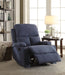Rosia Blue Velvet Recliner (Motion) - Tony’s Furniture Store & Linen (GA) - Multi Location