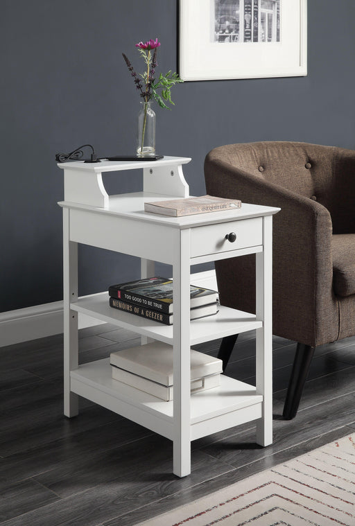 Slayer White Side Table (USB Charging Dock) - Tony’s Furniture Store & Linen (GA) - Multi Location