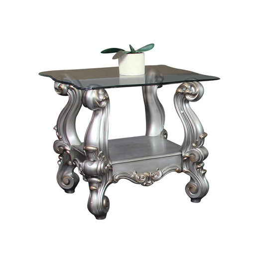 Versailles Antique Platinum & Clear Glass End Table - Tony’s Furniture Store & Linen (GA) - Multi Location