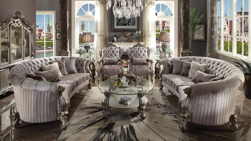 Versailles Velvet & Antique Platinum Sofa w/5 Pillows - Tony’s Furniture Store & Linen (GA) - Multi Location
