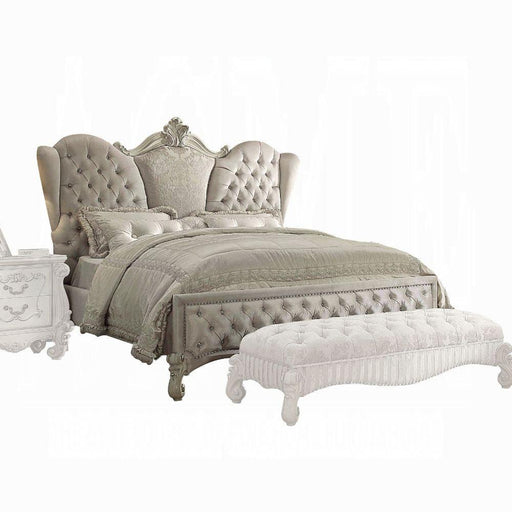 Versailles Ivory Velvet & Bone White California King Bed - Tony’s Furniture Store & Linen (GA) - Multi Location
