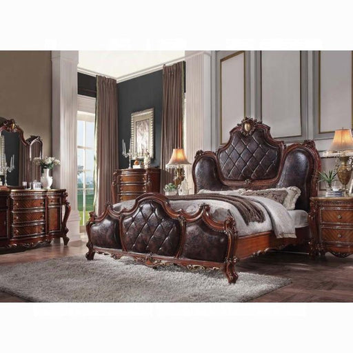 Picardy PU & Cherry Oak Eastern King Bed - Tony’s Furniture Store & Linen (GA) - Multi Location