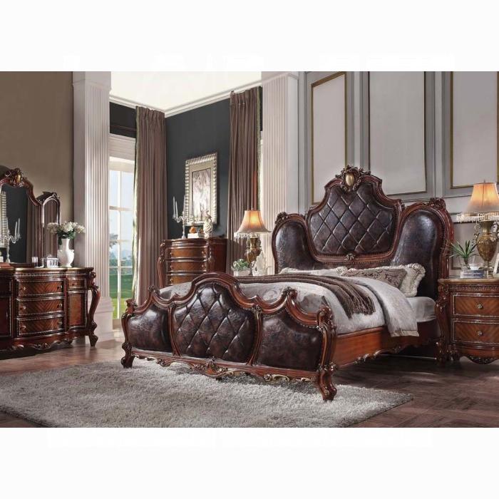 Picardy PU & Cherry Oak Eastern King Bed - Tony’s Furniture Store & Linen (GA) - Multi Location