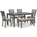 Wrenning Dining Table and 4 Chairs and Bench (Set of 6) - Tony’s Furniture Store & Linen (GA) - Multi Location