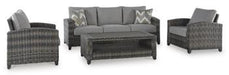 Oasis Court Outdoor Sofa/Chairs/Table Set (Set of 4) - Tony’s Furniture Store & Linen (GA) - Multi Location