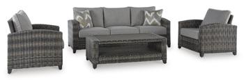 Oasis Court Outdoor Sofa/Chairs/Table Set (Set of 4) - Tony’s Furniture Store & Linen (GA) - Multi Location