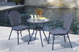 Odyssey Blue Outdoor Table and Chairs (Set of 3) - Tony’s Furniture Store & Linen (GA) - Multi Location