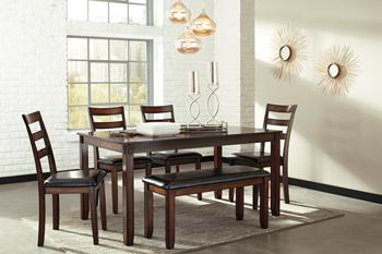 Coviar Dining Table and Chairs with Bench (Set of 6) - Tony’s Furniture Store & Linen (GA) - Multi Location