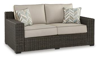 Coastline Bay Outdoor Loveseat with Cushion - Tony’s Furniture Store & Linen (GA) - Multi Location