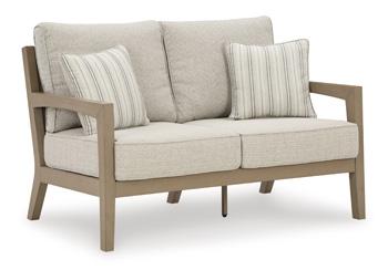 Hallow Creek Outdoor Loveseat with Cushion - Tony’s Furniture Store & Linen (GA) - Multi Location