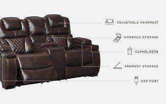 Warnerton Power Reclining Loveseat with Console - Tony’s Furniture Store & Linen (GA) - Multi Location
