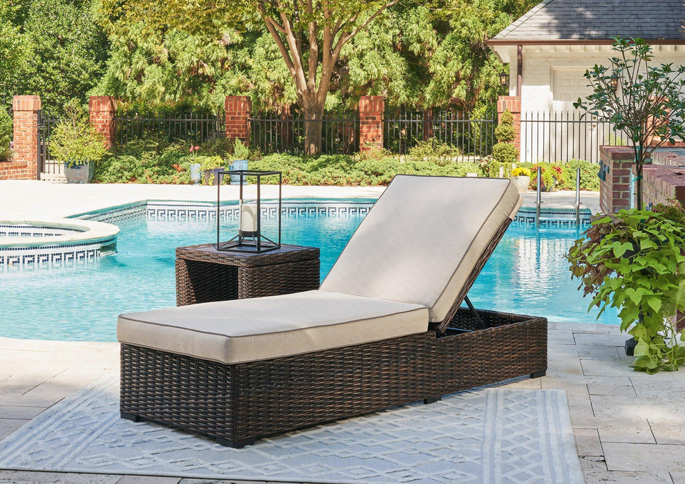 Coastline Bay Outdoor Chaise Lounge with Cushion - Tony’s Furniture Store & Linen (GA) - Multi Location
