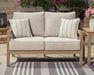 Hallow Creek Outdoor Loveseat with Cushion - Tony’s Furniture Store & Linen (GA) - Multi Location
