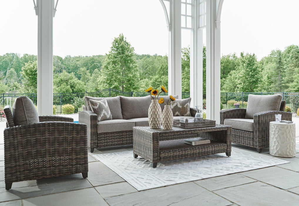 Oasis Court Outdoor Sofa/Chairs/Table Set (Set of 4) - Tony’s Furniture Store & Linen (GA) - Multi Location