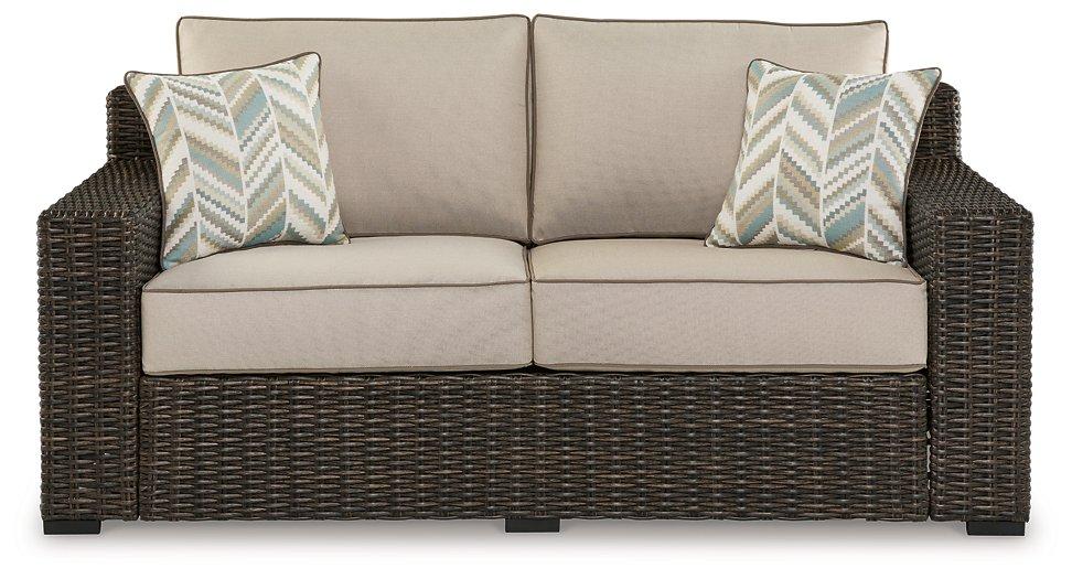 Coastline Bay Outdoor Loveseat with Cushion - Tony’s Furniture Store & Linen (GA) - Multi Location