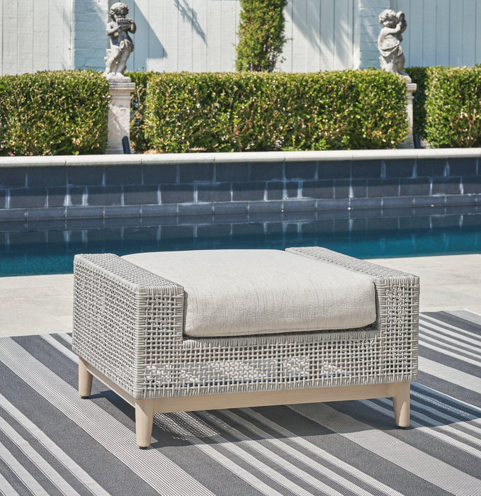 Seton Creek Outdoor Ottoman with Cushion - Tony’s Furniture Store & Linen (GA) - Multi Location