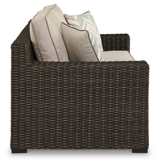 Coastline Bay Outdoor Loveseat with Cushion - Tony’s Furniture Store & Linen (GA) - Multi Location