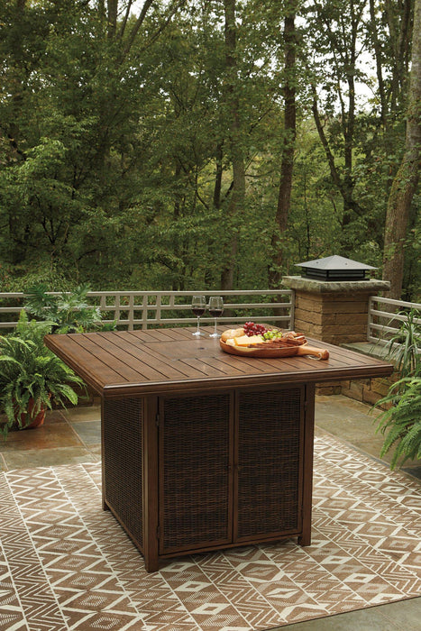 Paradise Trail Outdoor Counter Height Dining Table with 4 Barstools - Tony’s Furniture Store & Linen (GA) - Multi Location