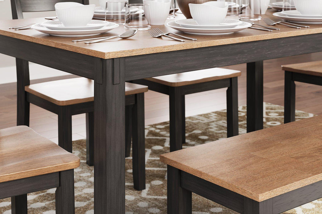 Gesthaven Dining Table with 4 Chairs and Bench (Set of 6) - Tony’s Furniture Store & Linen (GA) - Multi Location