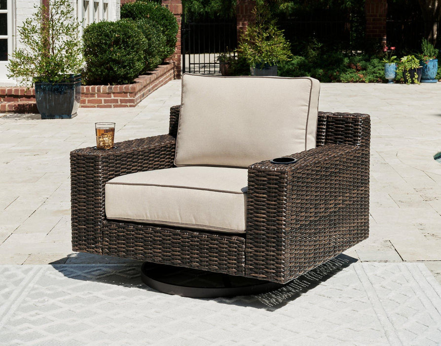 Coastline Bay Outdoor Swivel Lounge with Cushion - Tony’s Furniture Store & Linen (GA) - Multi Location