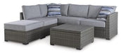 Petal Road Outdoor Loveseat Sectional/Ottoman/Table Set (Set of 4) - Tony’s Furniture Store & Linen (GA) - Multi Location