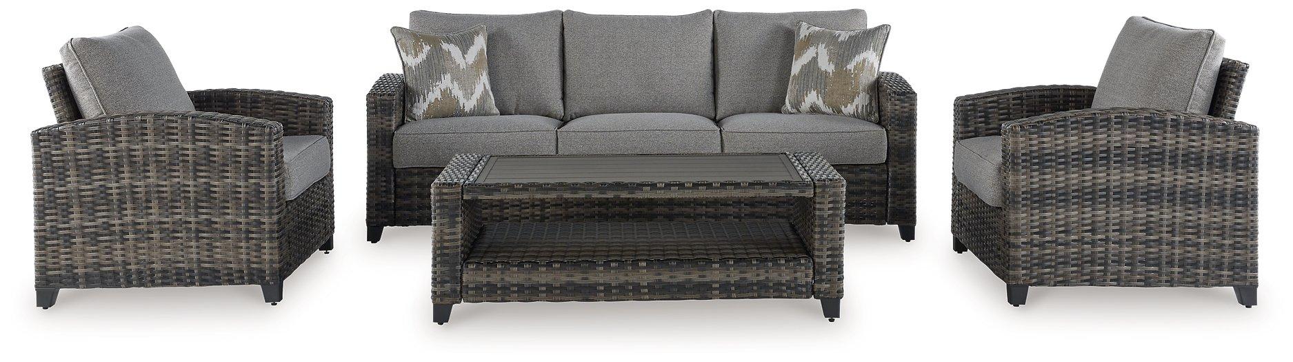 Oasis Court Outdoor Sofa/Chairs/Table Set (Set of 4) - Tony’s Furniture Store & Linen (GA) - Multi Location