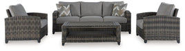 Oasis Court Outdoor Sofa/Chairs/Table Set (Set of 4) - Tony’s Furniture Store & Linen (GA) - Multi Location