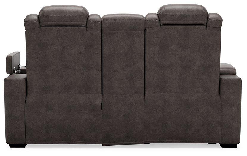 HyllMont Power Reclining Loveseat with Console - Tony’s Furniture Store & Linen (GA) - Multi Location