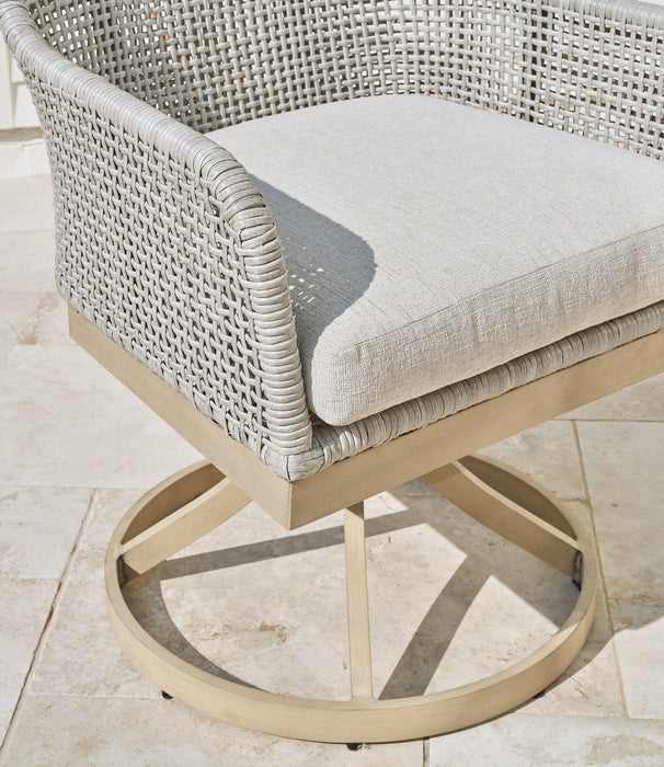 Seton Creek Outdoor Swivel Dining Chair (Set of 2) - Tony’s Furniture Store & Linen (GA) - Multi Location