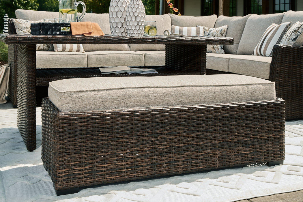 Brook Ranch Outdoor Sofa Sectional/Bench with Cushion (Set of 3) - Tony’s Furniture Store & Linen (GA) - Multi Location