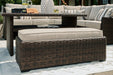 Brook Ranch Outdoor Sofa Sectional/Bench with Cushion (Set of 3) - Tony’s Furniture Store & Linen (GA) - Multi Location