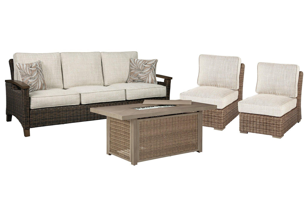 Beachcroft Outdoor Sofa, Lounge Chairs and Fire Pit - Tony’s Furniture Store & Linen (GA) - Multi Location