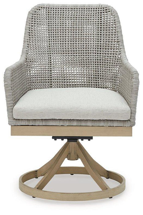 Seton Creek Outdoor Swivel Dining Chair (Set of 2) - Tony’s Furniture Store & Linen (GA) - Multi Location